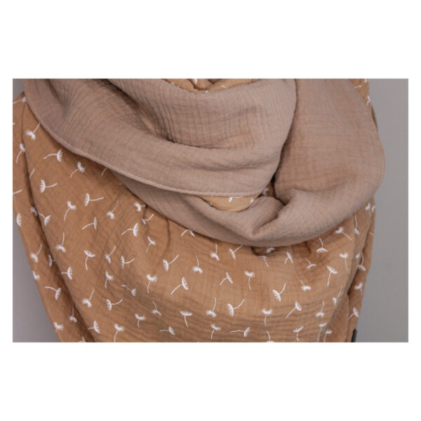 XXL Tuch - erlesenes Maxituch - Musselin - Beige/Beige - Pusteblume - doppellagig - ca. 2,40m x 1,50m – Bild 7