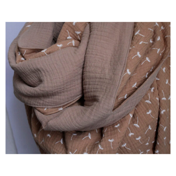 XXL Tuch - erlesenes Maxituch - Musselin - Beige/Beige - Pusteblume - doppellagig - ca. 2,40m x 1,50m – Bild 3