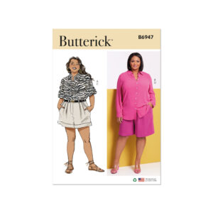 Butterick Schnittmuster - B6947 - Damenshorts und Bluse, starke Größen