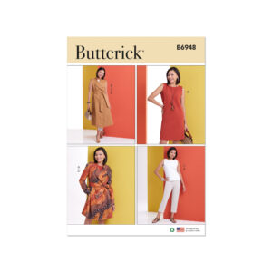 Butterick Schnittmuster - B6948 - Kleid, Bluse, Hose, lange Weste und Mantel