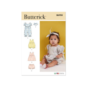 Butterick Schnittmuster - B6950 - Babykombination- Overall, Pumphose und Kleid