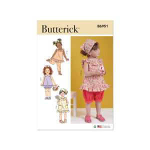 Butterick Schnittmuster - B6951 - Babykombination- Hose, Bluse oder Kleid