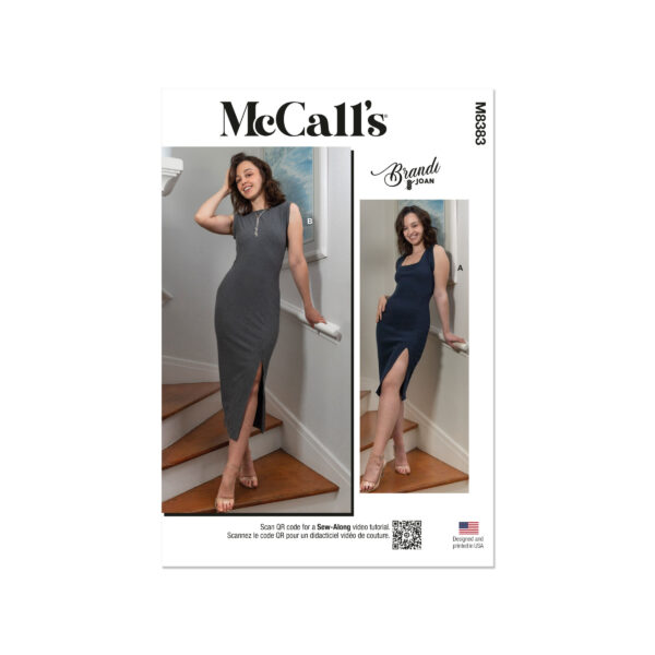 McCalls Schnittmuster M8383 - körpernahes Stretchkleid mit rundem Rückenausschnitt