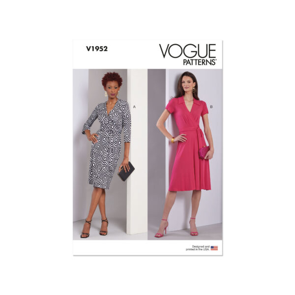 Vogue Schnittmuster V1952 - schlichtes, Wickelkleid in zwei Varianten