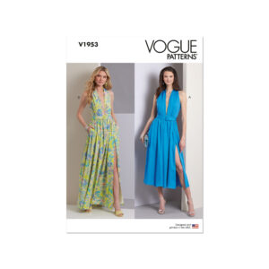 Vogue Schnittmuster V1953 - ärmelloses Sommerkleid mit tiefem Ausschnitt