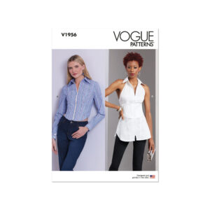 Vogue Schnittmuster V1956 - körperbetonte Bluse mit Reißverschluss