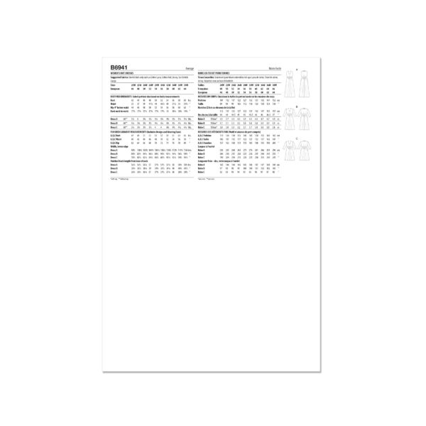 Butterick Schnittmuster - B6941 - Kleid mit Taillenbund, starke Größen – Bild 8