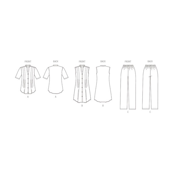 Butterick Schnittmuster - B6945 - Kleid oder Freizeitanzug für Damen – Bild 7
