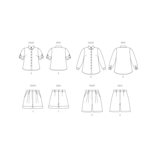 Butterick Schnittmuster - B6947 - Damenshorts und Bluse, starke Größen – Bild 7