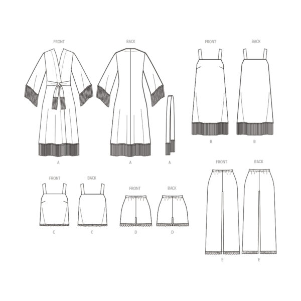 McCalls Schnittmuster M8392 - Hausanzug, Hauskleid, Shorty, Morgenmantel – Bild 8