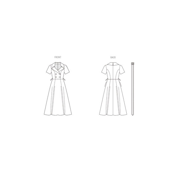 Vogue Schnittmuster V1950 - schlichtes, elegantes Kleid mit Reverskragen – Bild 5