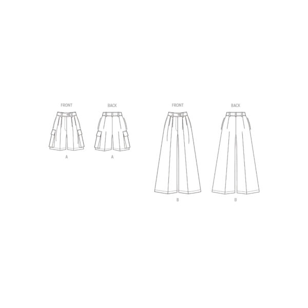 Vogue Schnittmuster V1958 - Damenhose mit weitem Bein und Bundfalten – Bild 7