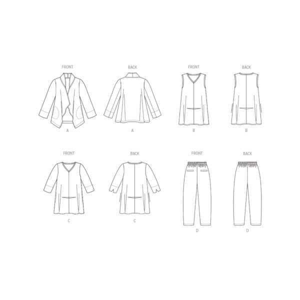 Vogue Schnittmuster V1959 - Damenkombination, Shirt, Bluse, Jacke, Hose – Bild 11