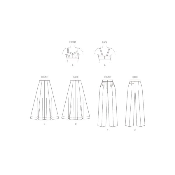 Vogue Schnittmuster V1961 - Hose, Rock, Bustier – Bild 7