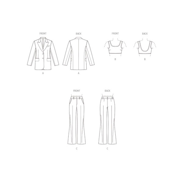 Vogue Schnittmuster V1960 - Hosenanzug und Bustier – Bild 10
