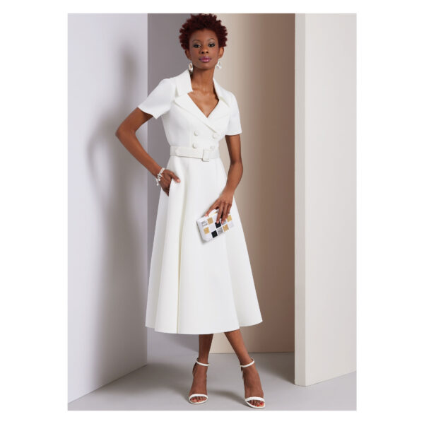 Vogue Schnittmuster V1950 - schlichtes, elegantes Kleid mit Reverskragen – Bild 2