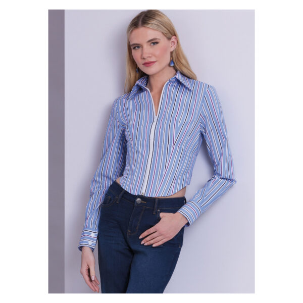 Vogue Schnittmuster V1956 - körperbetonte Bluse mit Reißverschluss – Bild 2