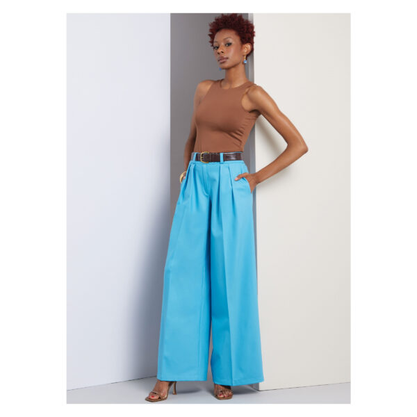 Vogue Schnittmuster V1958 - Damenhose mit weitem Bein und Bundfalten – Bild 3