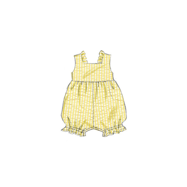 Butterick Schnittmuster - B6950 - Babykombination- Overall, Pumphose und Kleid – Bild 4