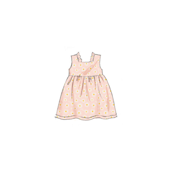 Butterick Schnittmuster - B6950 - Babykombination- Overall, Pumphose und Kleid – Bild 5