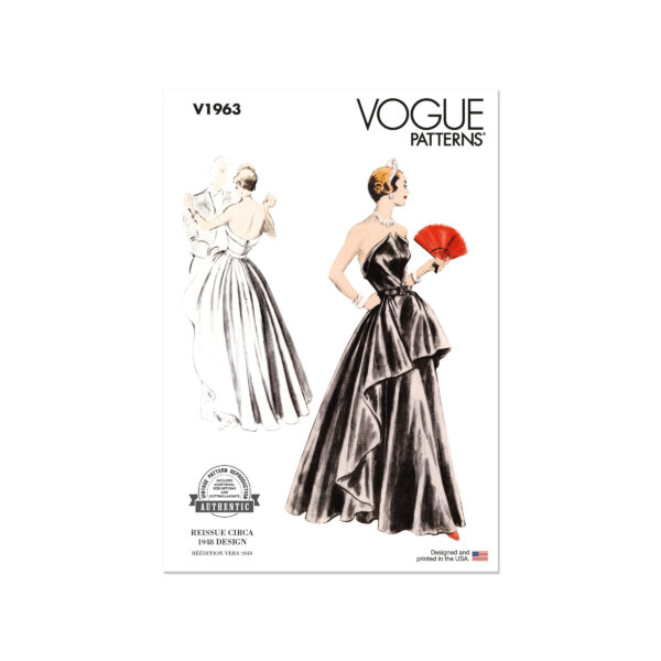 Vogue Schnittmuster V1963 - Vintage - Abendkleid der 40er Jahre