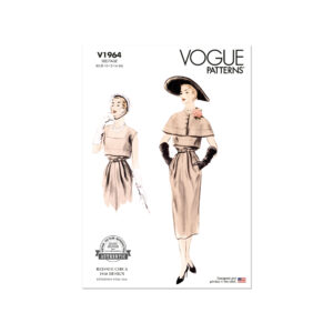 Vogue Schnittmuster V1964 - Vintage - schlichtes Kleid mit kurzem Cape - 50er Jahre Stil