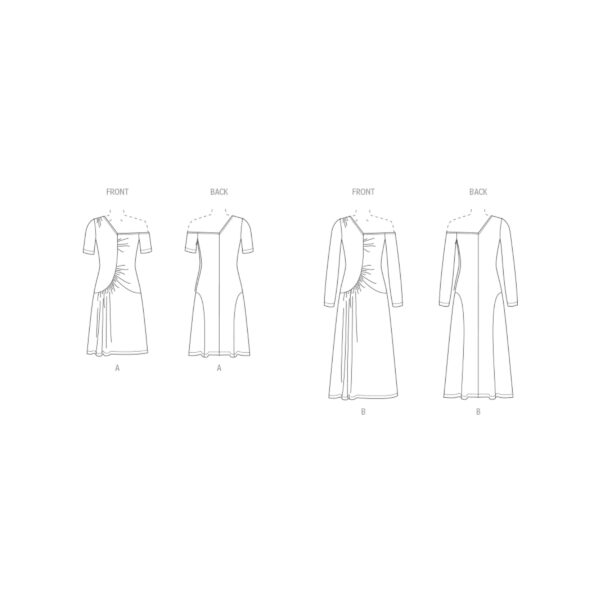 Vogue Schnittmuster V1968 - schulterfreies Kleid mit diagonaler Reihung – Bild 8