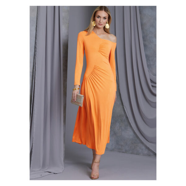 Vogue Schnittmuster V1968 - schulterfreies Kleid mit diagonaler Reihung – Bild 3