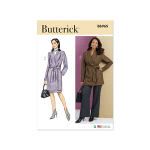 Butterick Schnittmuster - B6965 - Damenmantel, Damenjacke mit Bindegürtel