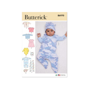 Butterick Schnittmuster - B6970 - Kombination Baby - Jacke, Latzhose, Kleidchen, Mützen, usw.