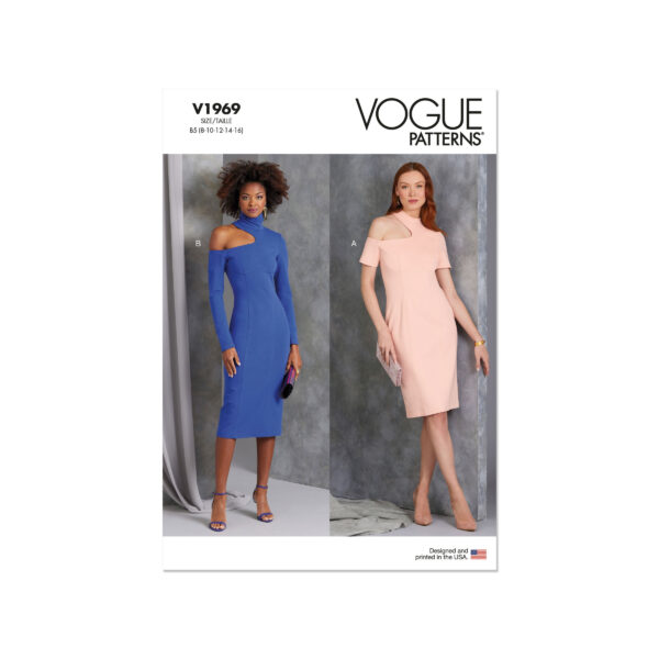 Vogue Schnittmuster V1969 - Kleid mit extravagantem Ausschnitt
