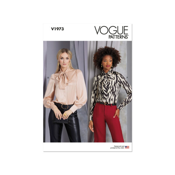 Vogue Schnittmuster V1973 - Damenbluse mit Schleifenkragen