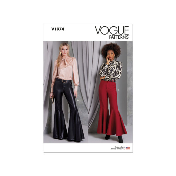 Vogue Schnittmuster V1974 - Damenhose - Schlaghose