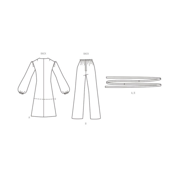 Butterick Schnittmuster - B6958 - Retro - Kleid, Hose im Stil der 70er Jahre – Bild 5