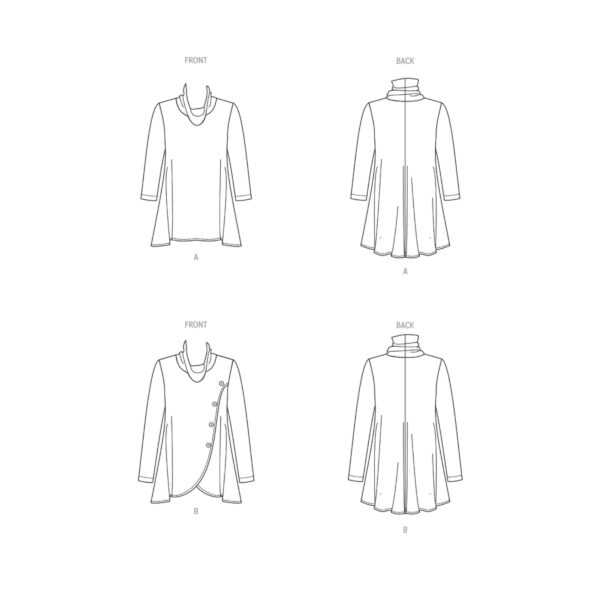 Butterick Schnittmuster - B6961 - Bluse, Shirt mit leichtem Rollkragen – Bild 7