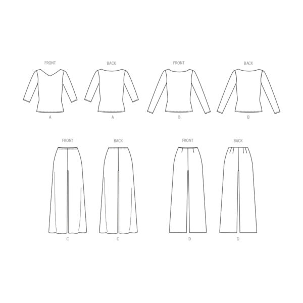 Butterick Schnittmuster - B6966 - elegante Damenhose und Pullover – Bild 9