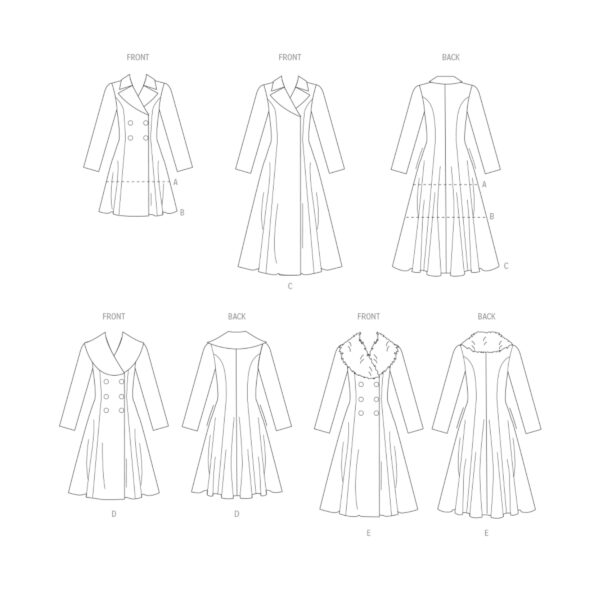 Vogue Schnittmuster V1971 - eleganter Damenmantel mit Reverskragen – Bild 8
