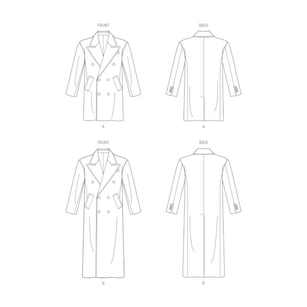 Vogue Schnittmuster V1976 - Herrenmantel, Herrenblazer – Bild 8