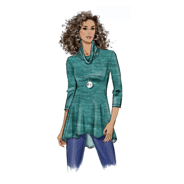 Butterick Schnittmuster - B6961 - Bluse, Shirt mit leichtem Rollkragen – Bild 3