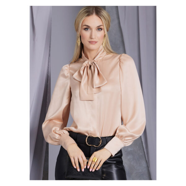 Vogue Schnittmuster V1973 - Damenbluse mit Schleifenkragen – Bild 3