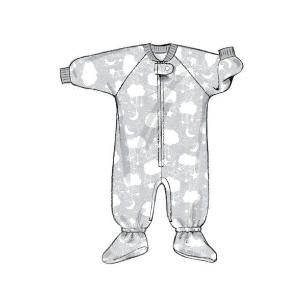 Butterick Schnittmuster - B6968 - Kombination - Babysack, Babystrampler Schuhe , Mütze usw. – Bild 4