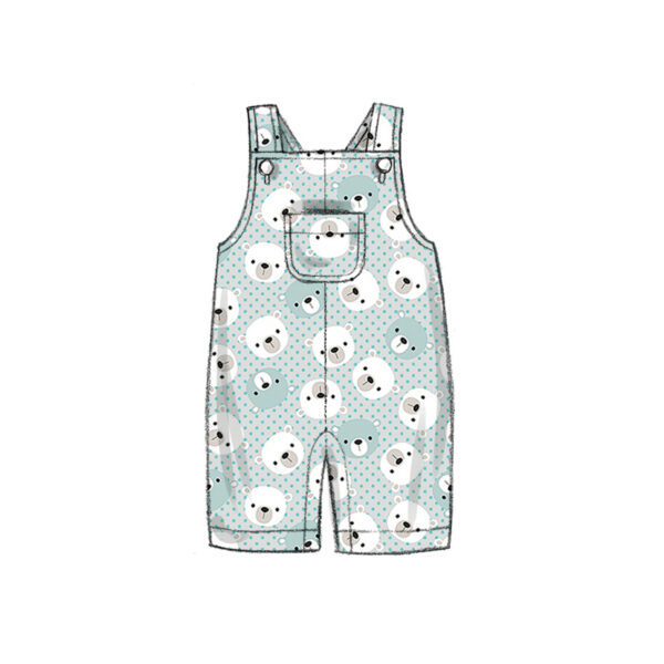 Butterick Schnittmuster - B6969 - Kombination Baby - Jacke, Latzhose, Hose, Mützen, usw. – Bild 4