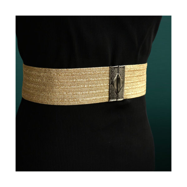 1 Meter Elastikband - Gummiband - Zierband - 60 mm - Lurex  Gold oder Silber – Bild 7