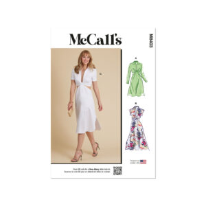 McCalls Schnittmuster M8403 -  raffiniert gestaltetes Kleid, Taille verknotet