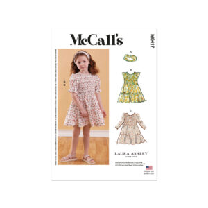 McCalls Schnittmuster M8417 - Kleid mit gesmoktem Oberteil und Stirnband für Kinder