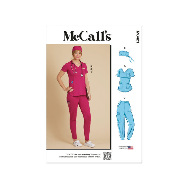 McCalls Schnittmuster M8421 - Berufsbekleidung für Krankenschwester, Pflegepersonal, o.ä.