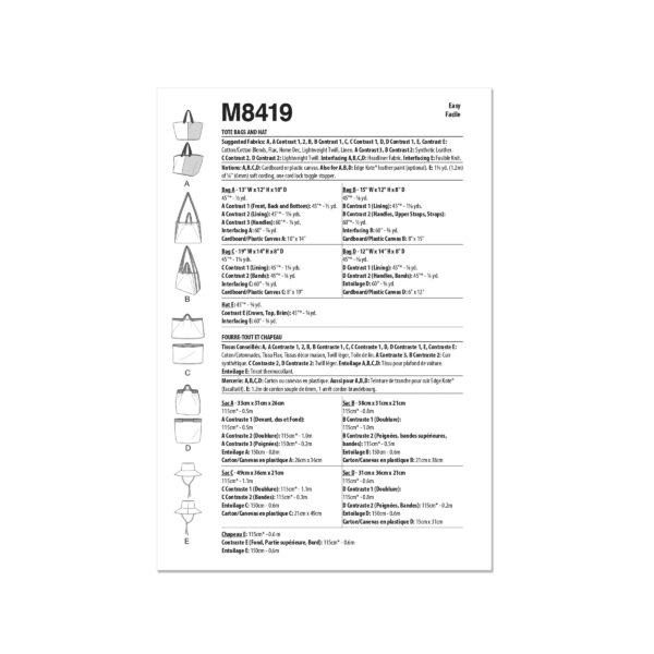 McCalls Schnittmuster M8419 - Taschen für jede Gelegenheit – Bild 4