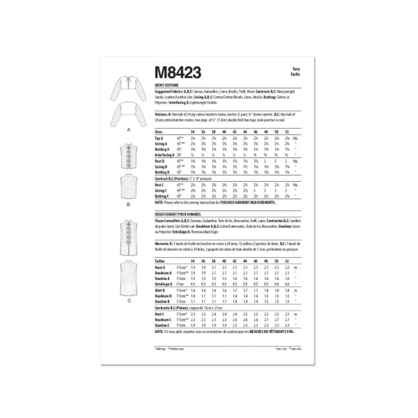 McCalls Schnittmuster M8423 - mittelalterliches Gewand, Wams – Bild 5