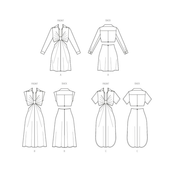 McCalls Schnittmuster M8403 -  raffiniert gestaltetes Kleid, Taille verknotet – Bild 7