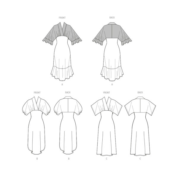 McCalls Schnittmuster M8406 - sommerliches Kleid mit weit hoher Taille und Puffärmel – Bild 7